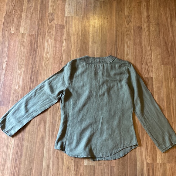 Ladies size 10 embroidered brown tunic, 100%linen. Gorgeous - Picture 5 of 6